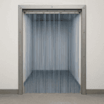 Cortinas de tiras PVC en acceso de cuarto frio